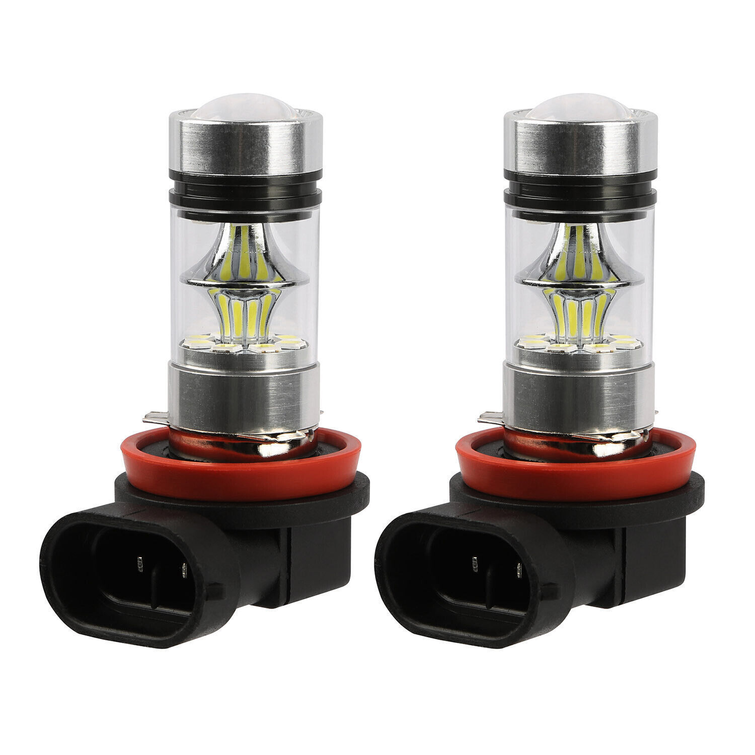 2 Packs 1000LM 100W H8/H9/H11 LED Fog DRL Light Bulb Waterproof 360° Beam Angle