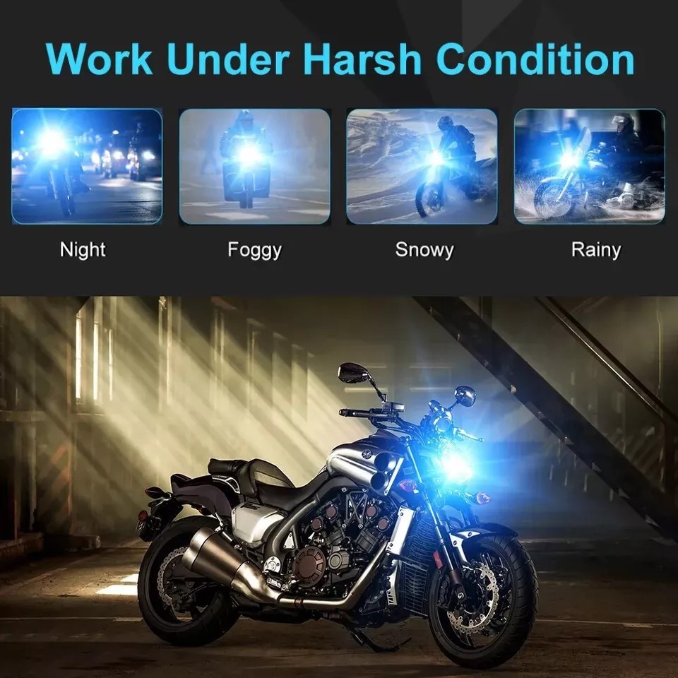 H6 Headlight 8000K Blue LED Bulbs New For Yamaha YFZ450 2004 2005 2006 2007-2009