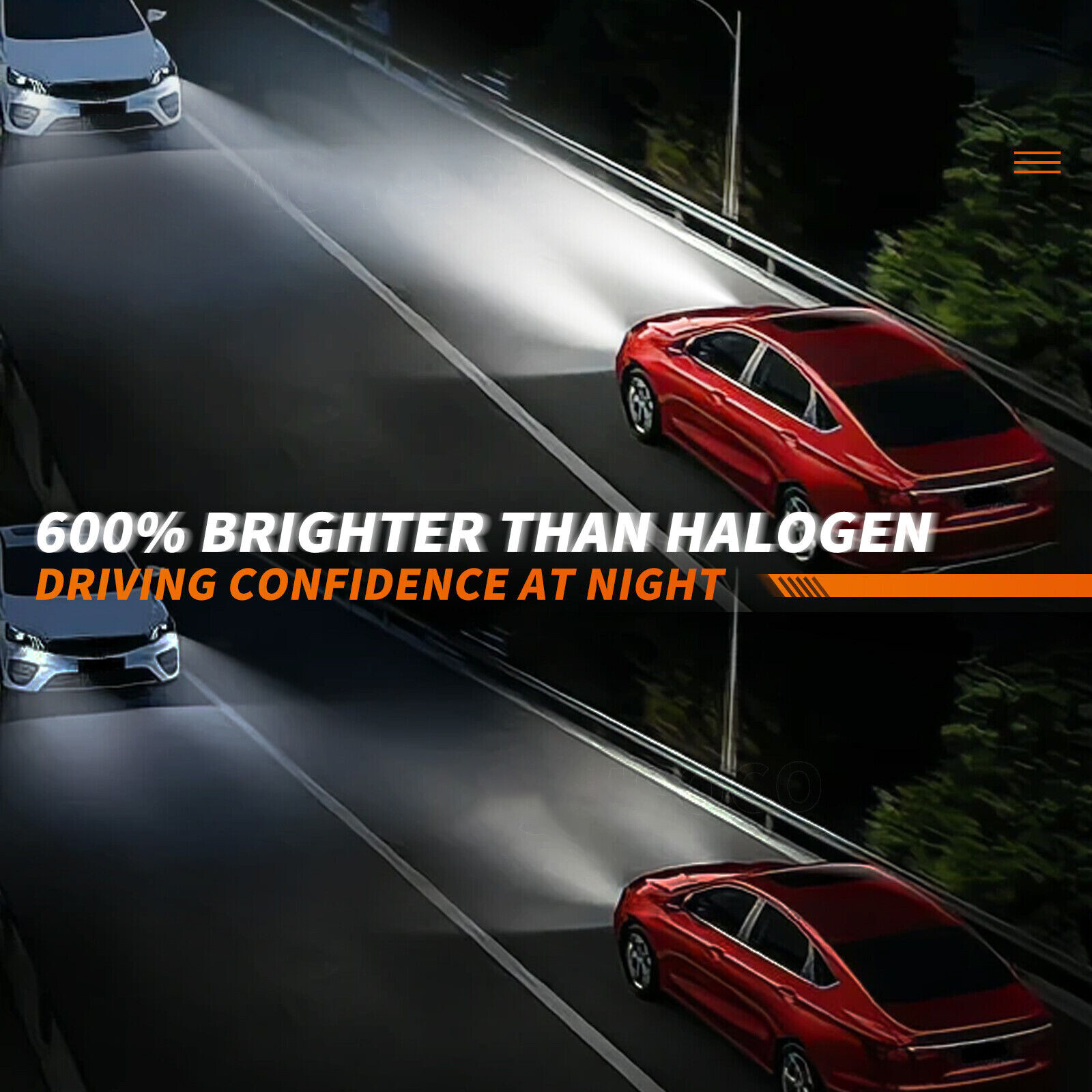 9005 H11 LED Headlight 4X Combo Bulbs 10000K High&Low Beam Super Bright White