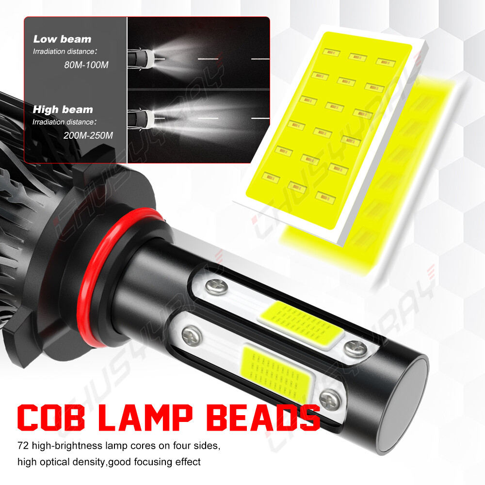 9012/HIR2 LED Bulbs 200000lm 600% Bright Headlights 6500K Cool White