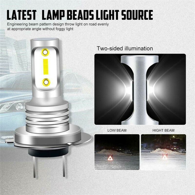 H7 Canbus LED Headlight Bulb High Low Beam Fog Light 100W 10000LM Bright 2pcs