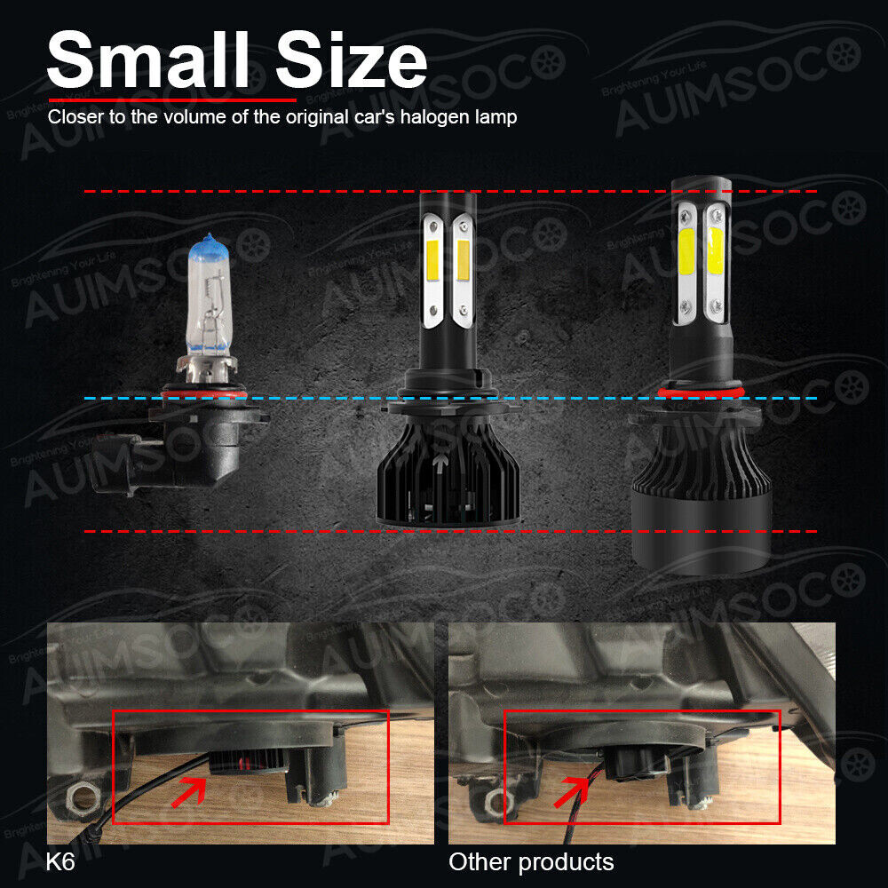 White LED High+Low Beam Headlight Lights Bulbs For 2017 2018 2019-2021 F250 F350