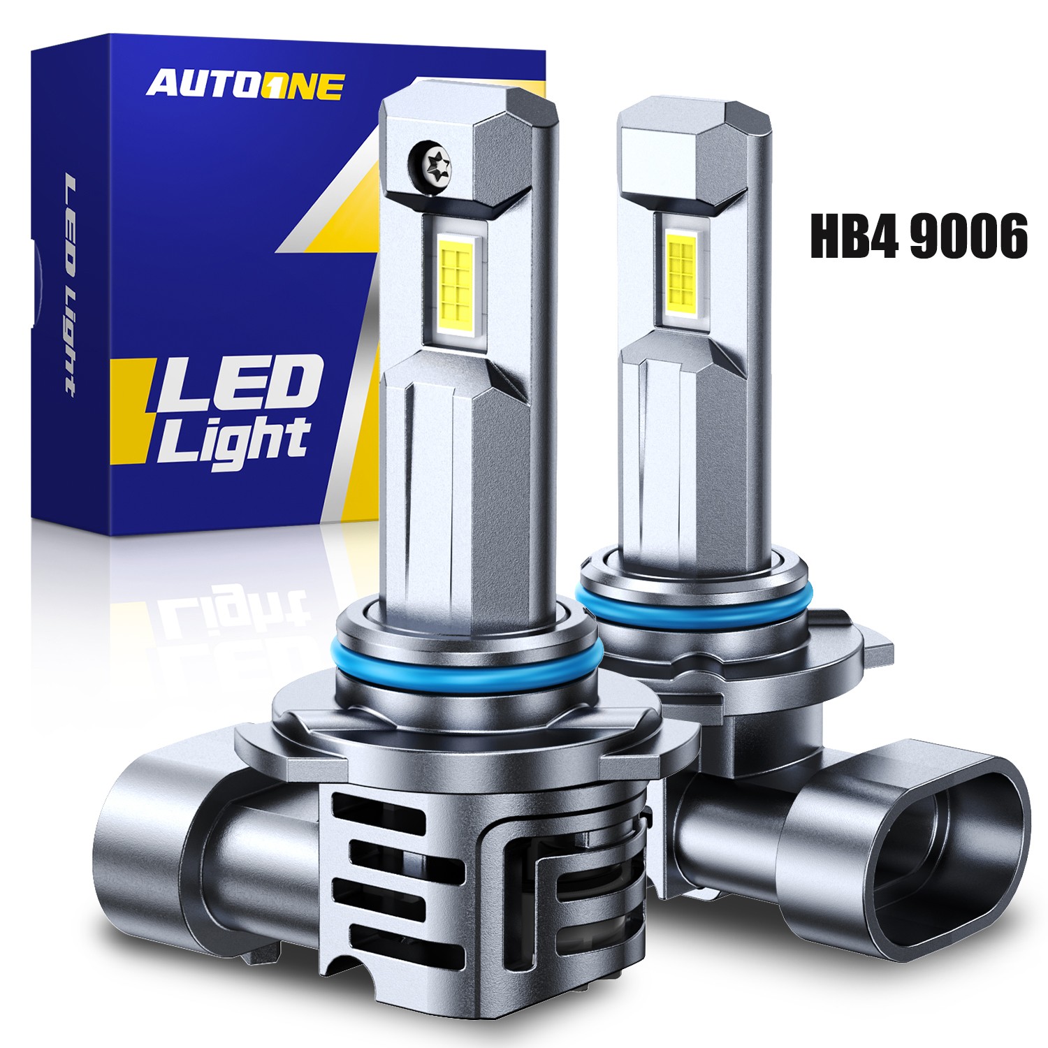 Pair 9006/9005/H4/H11/9012 LED Bulb Built-in Headlight 6500K White Fan Universal