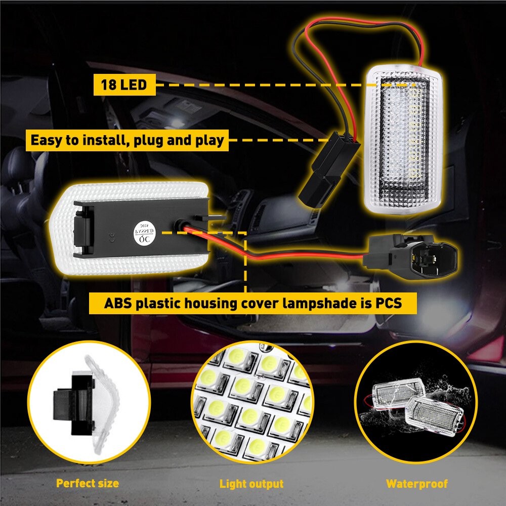 White 18LED Door Courtesy Side Light Clear Lens For 2010-2012 2011 Lexus HS250h