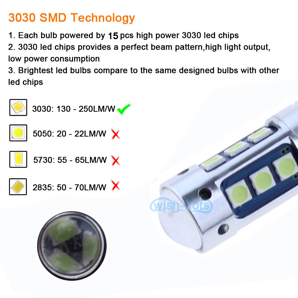 2Pcs 880 899 PG13 Bright White LED Car Fog Lamp Daytime Running Light Bulbs