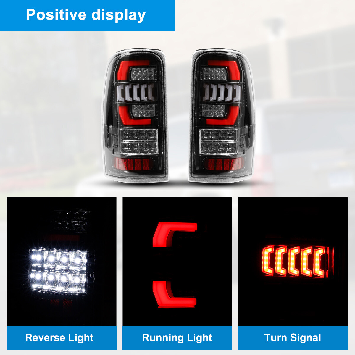 For 2000-2006 Chevy Suburban Tahoe GMC Yukon LED Tail Lights Lamps 00-06 Clear