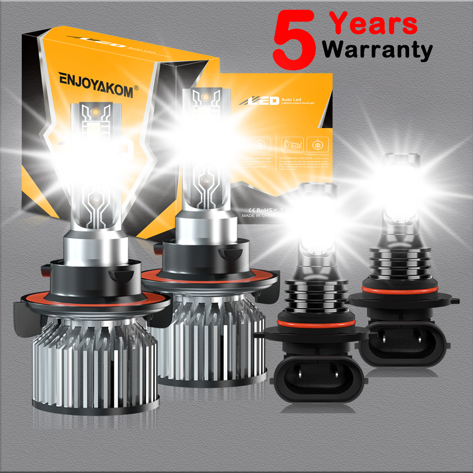 For Ford F 150 2004-2014 10000K LED Headlight Hi/Lo+ Fog Light Bulbs Combo 4x