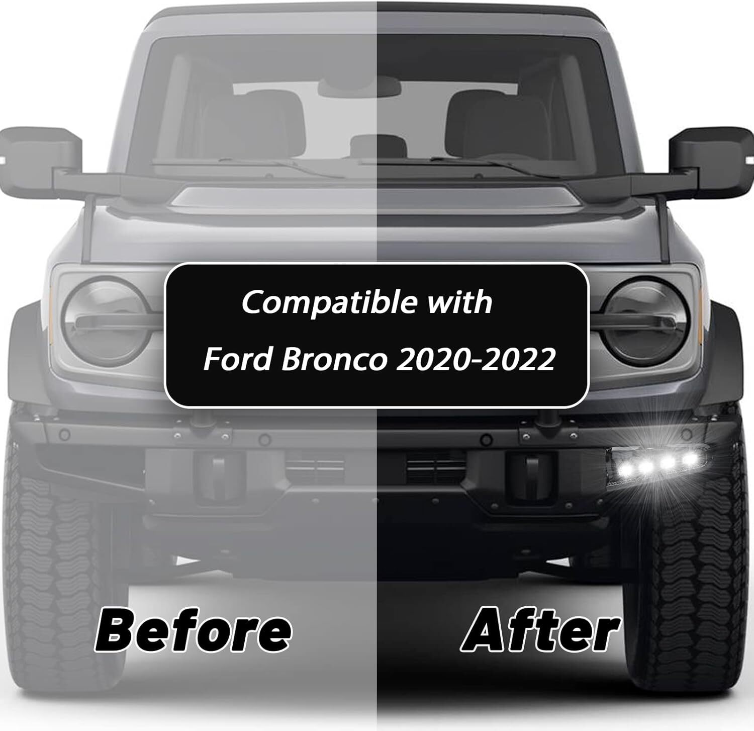 For Ford Bronco Raptor 2021-2023 LED DRL Daytime Running Fog Light w Turn Signal