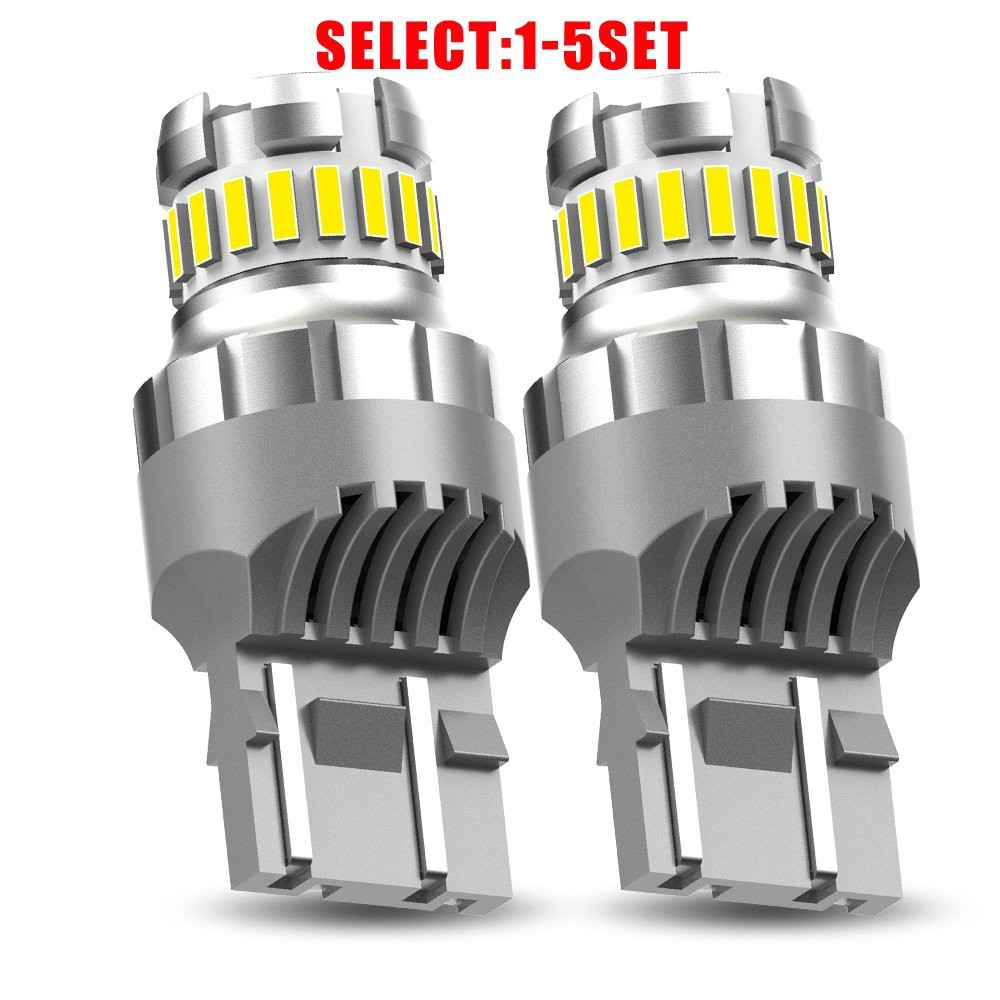 7443 LED Bulbs Error Free CANBUS Brake Tail Light White 6500K 2400LM 2-10X