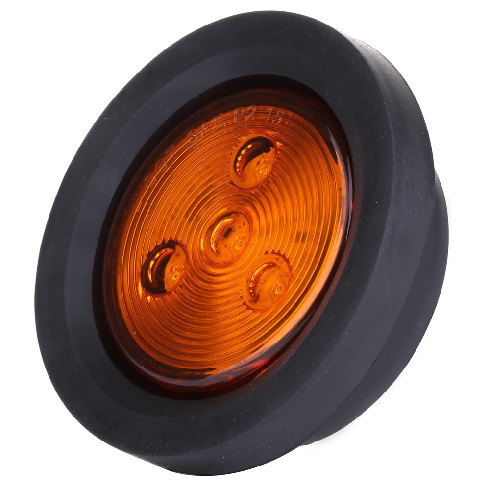 12X AMBER RED 2.5 INCH ROUND 4 LED LIGHT TRUCK TRAILER SIDE MARKER CLEARANCE