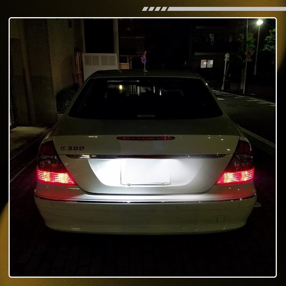 2PCs LED License Plate Light Clear White For Mercedes C/E-Class W124 W201 W202