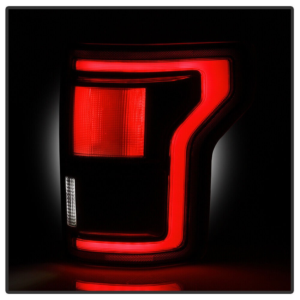 For 2017-2020 Ford F-150 LED Tail Light w/ Blind Spot Smoke Red lens Pair