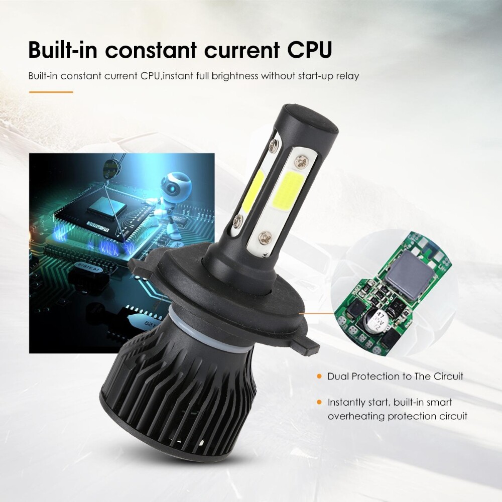 4-sides H4 9003 Super White 360000LM Kit LED Headlight Bulbs High Low Beam 6500K