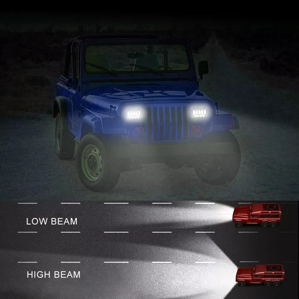 Fit Chevrolet Astro Express Cargo Van 2PCS 5X7″ 7×6 LED Headlights High/Low DRL