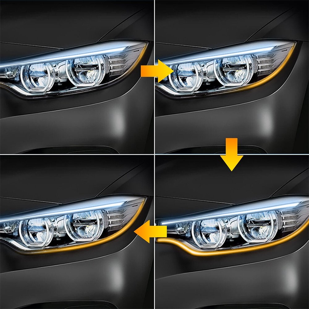 AUXITO Flexible Car Soft Tube Guide LED Lamp Strip DRL Daytime Running Light DRL