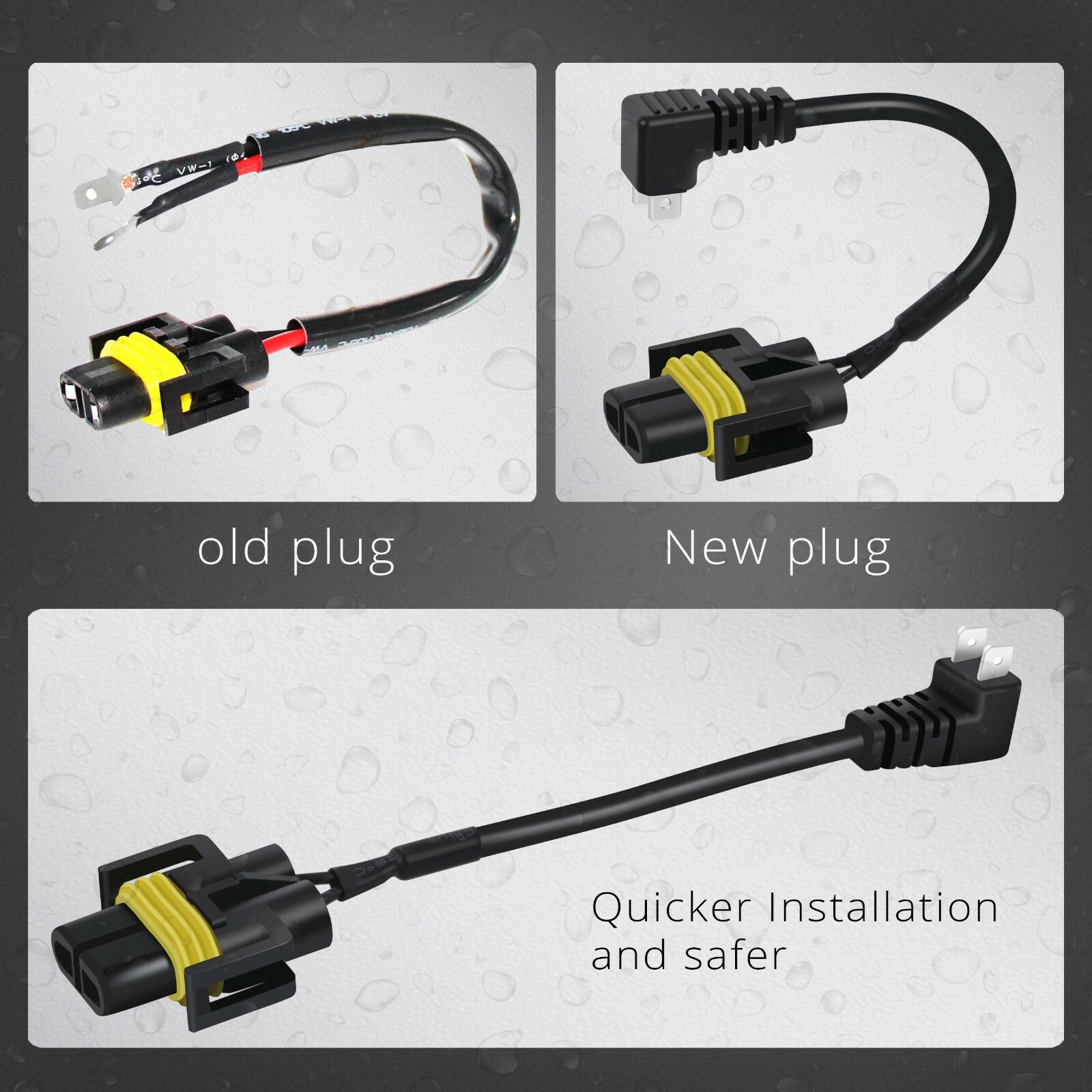 LED Headlamp H11➜H11B Adapter for Hyundai Kia, Convert H11 Bulb Plug to H11B