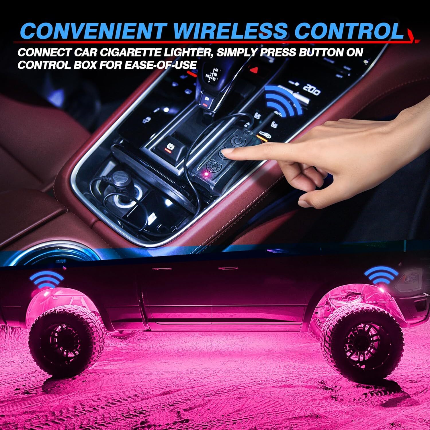 C3 Extensible RGBW LED Rock Lights, 4-24 Pods Wireless Control Underglow Lights