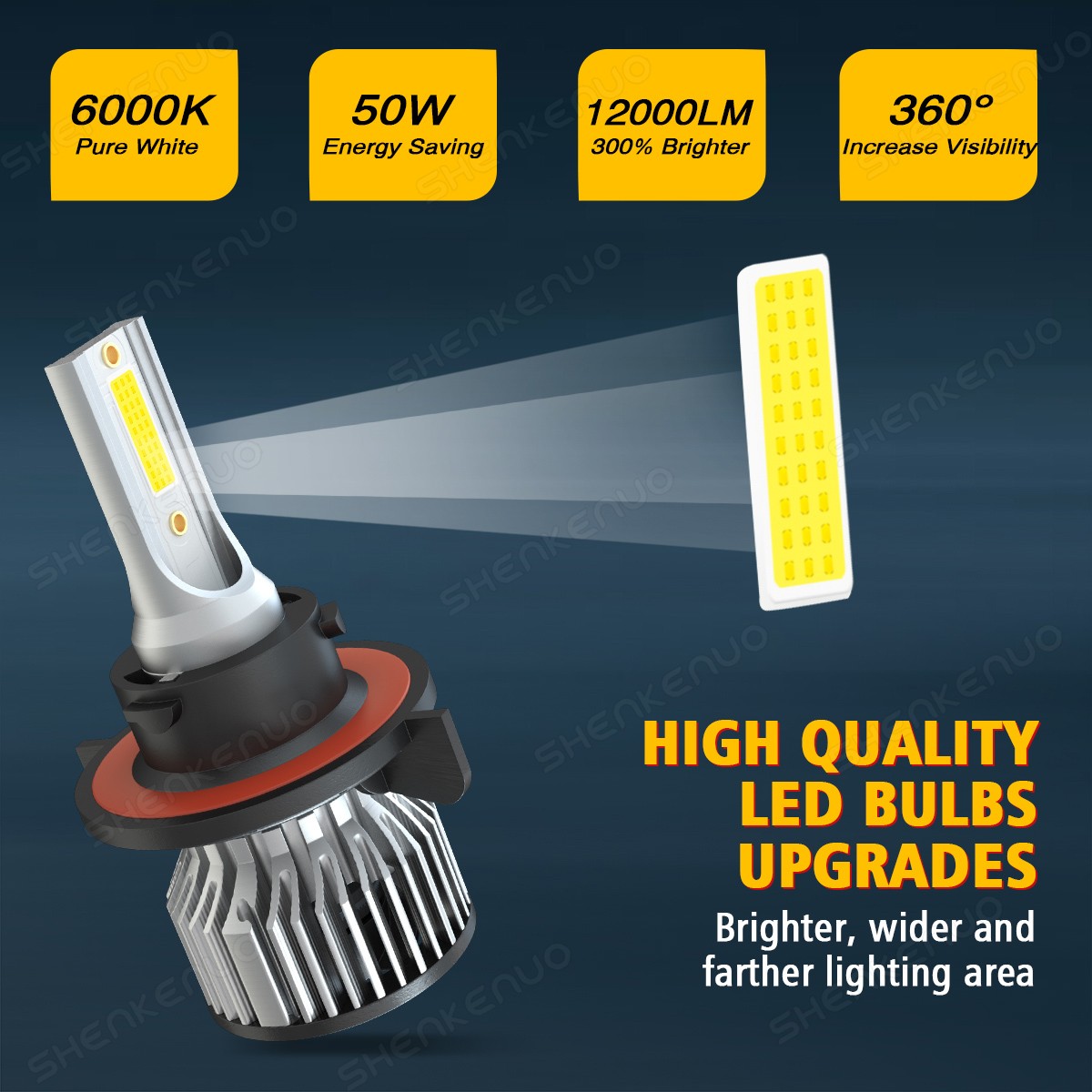 For 2005-2019 Ford F550 Super Duty 6.7L LED Headlight Fog Light Bulb Kit 6000K