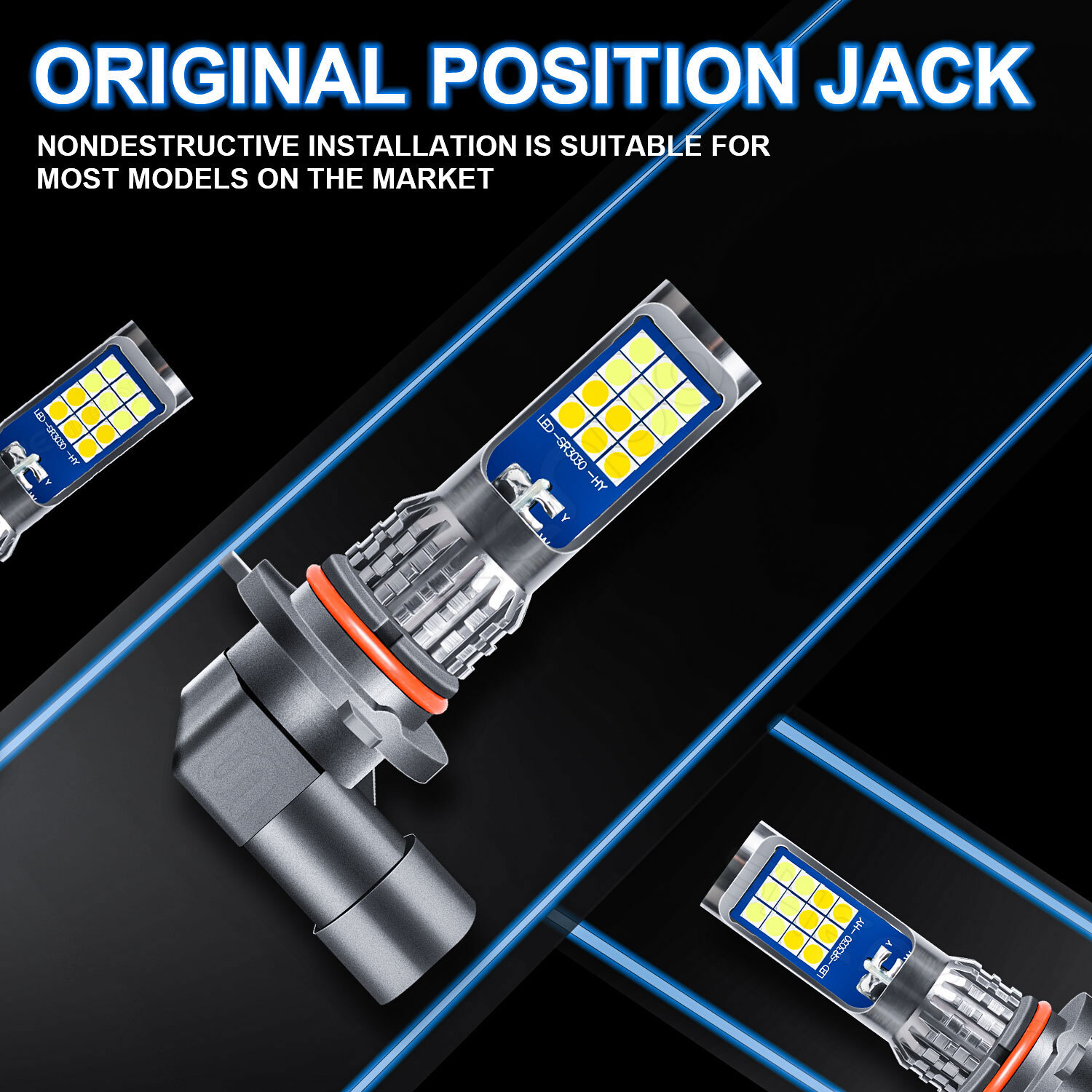 2x Dual Color Switchback White Yellow LED 9005 HB3 9006 HB4 Fog Light Bulbs US