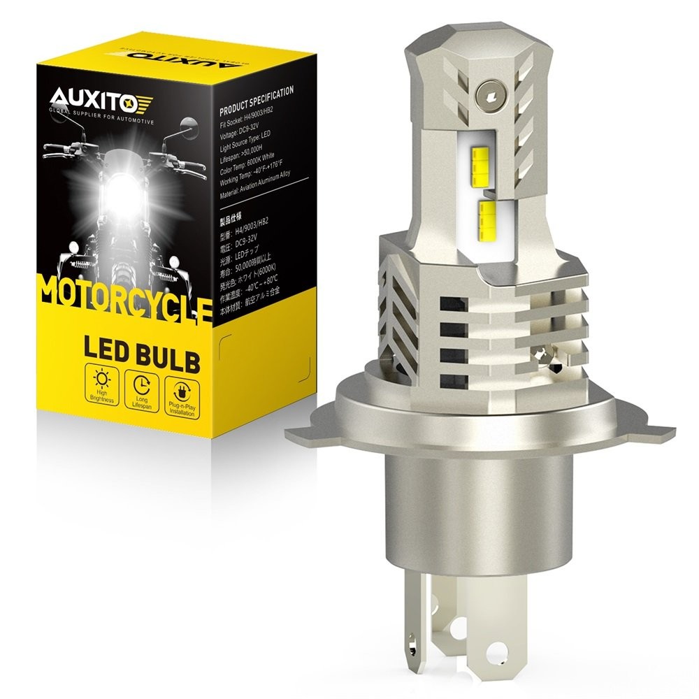 AUXITO H4 9003 HB2 LED Bulb Hi/Lo Beam White LED Motorcycle Headlight 10SF