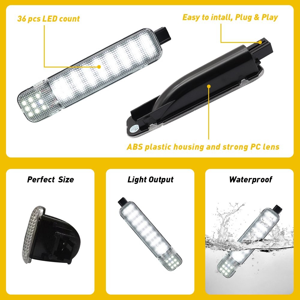 2-20 Interior LED Panel Door Light Courtesy Lamp Fit Pair GMC Cadillac Chevrolet