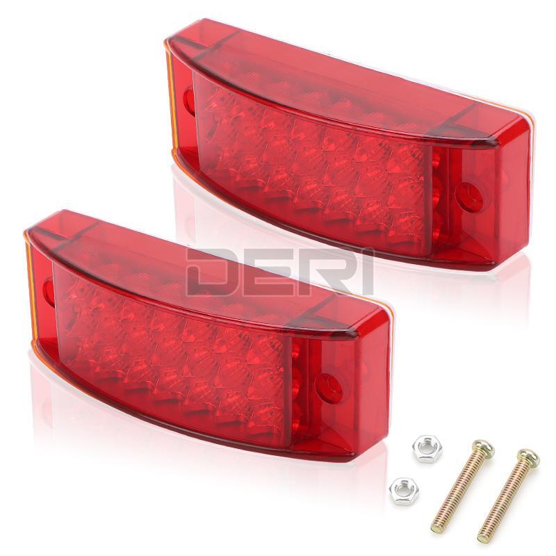 4PC 5″ Red LED Side Marker Lights Truck Trailer Tail Turn Signal Brake Clearance