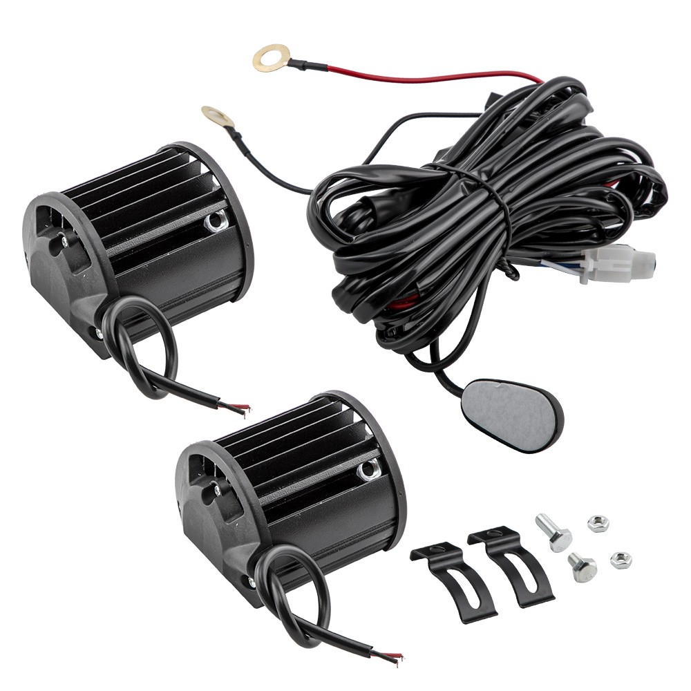 200W LED Work Light Pods 4″ Tri-Row IP68 Waterproof for Jeep Truck Boat Marine