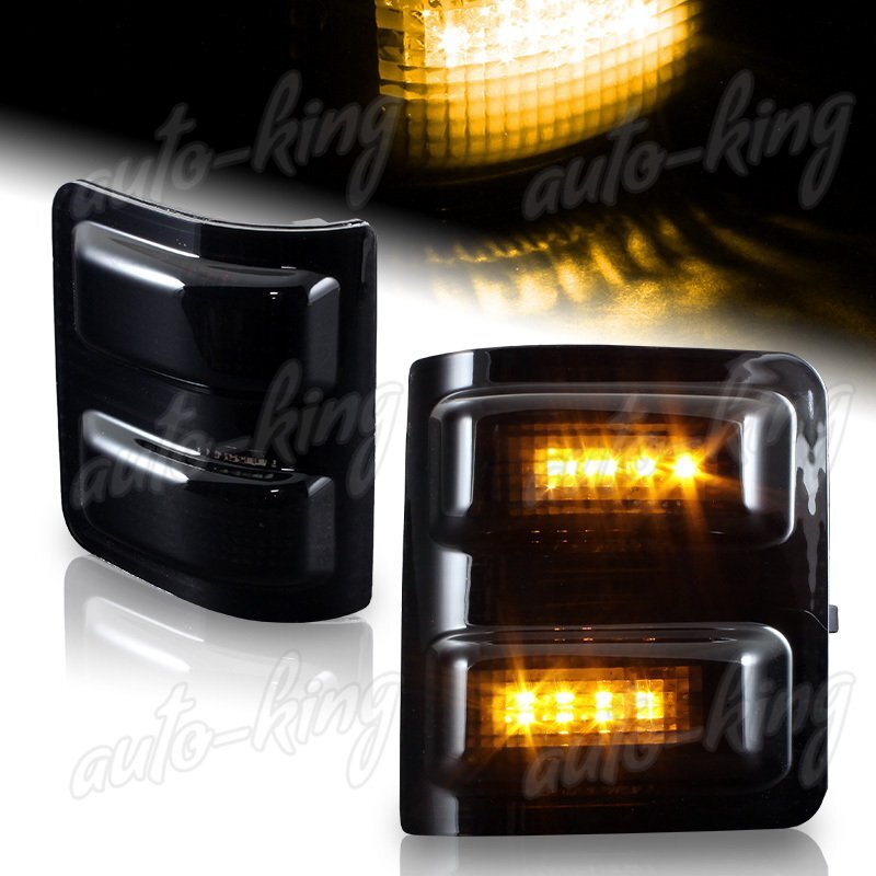 SMOKE LENS SIDE MIRROR AMBER LED TURN SIGNAL LIGHTS FIT 08-16 FORD SUPER DUTY