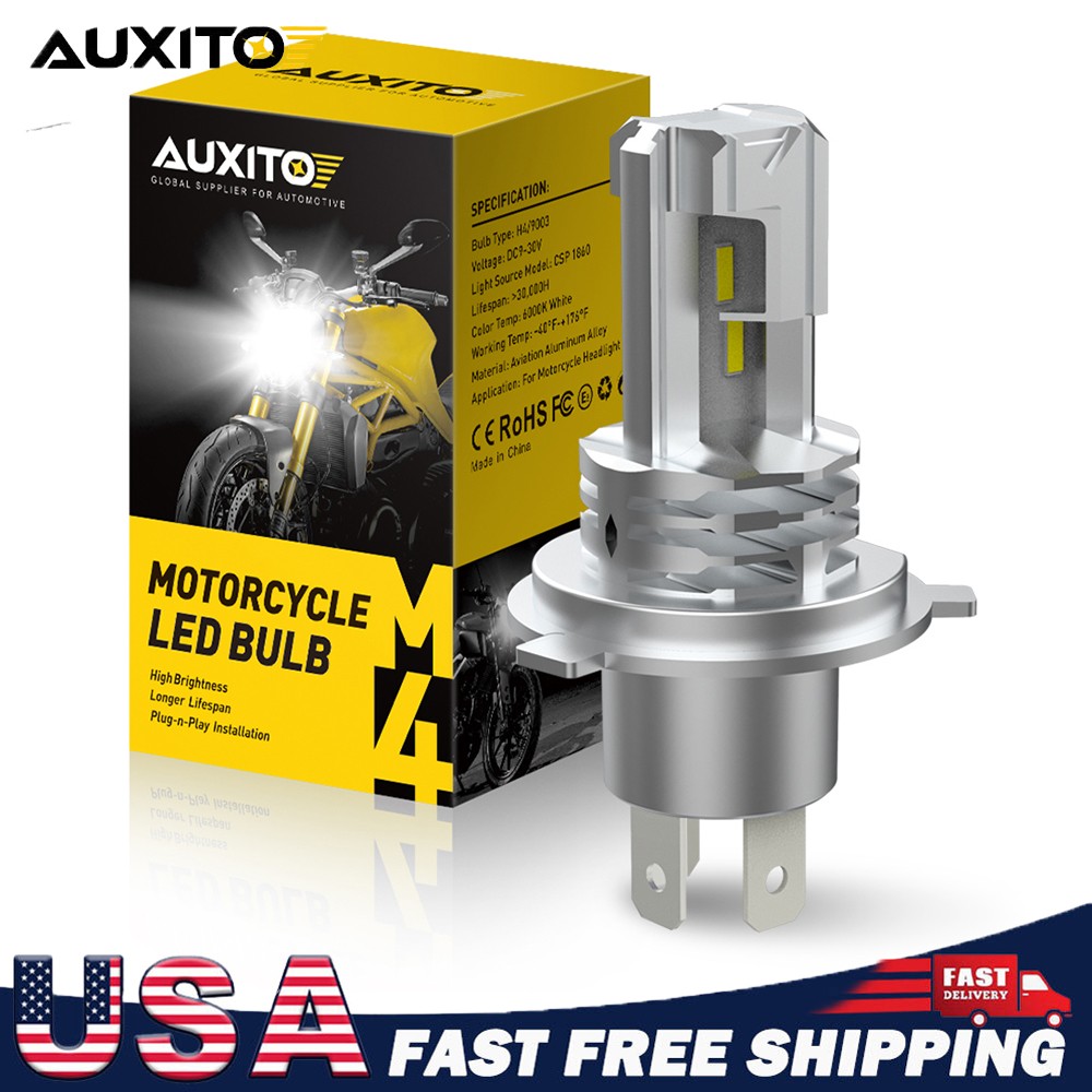 AUXITO Motorcycle H4 HB2 9003 LED Headlight High Low Beam Bulb 16000LM CANBUS