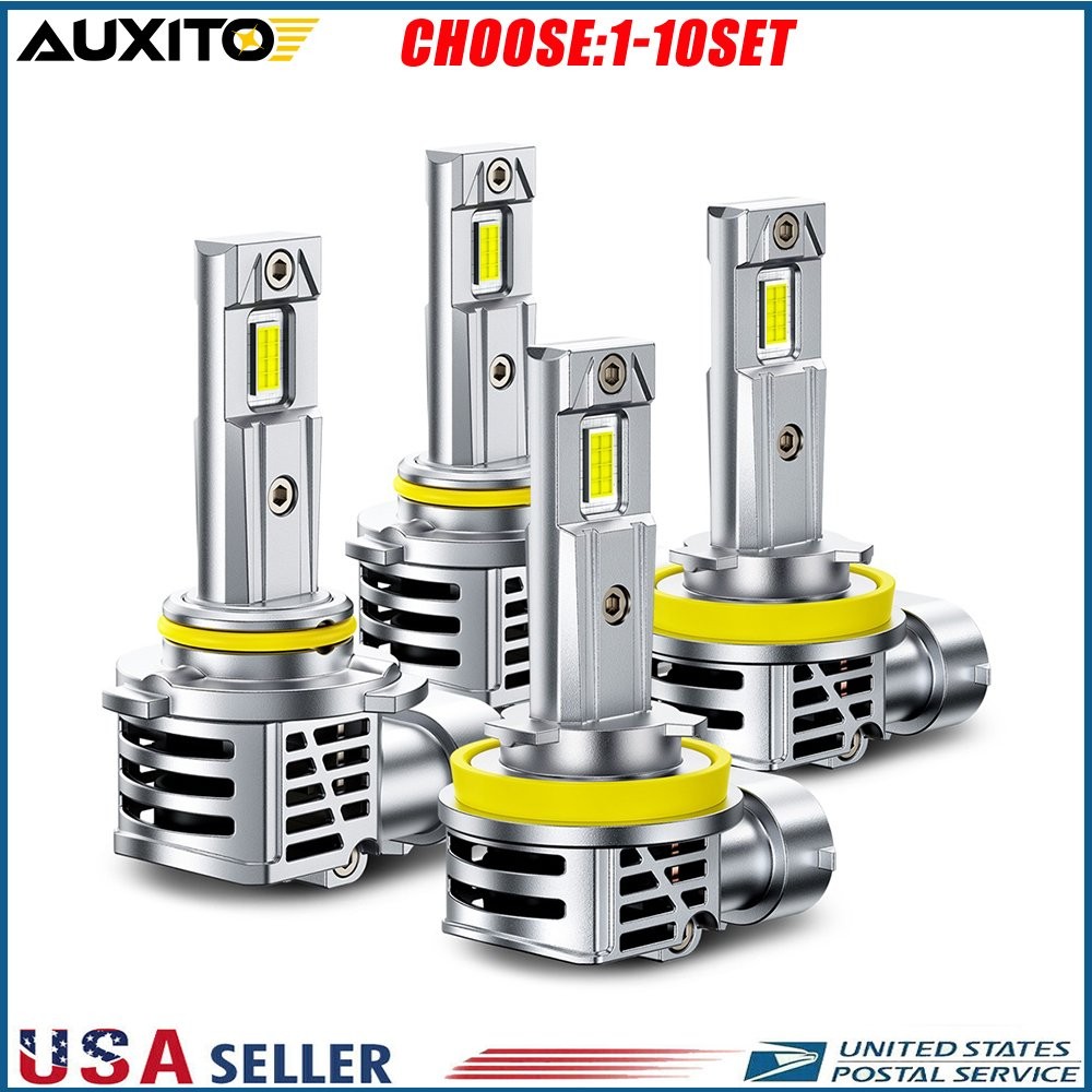 H11 9005 LED Headlight KIT Combo Bulbs High Low Beam Super Bright White 4-40X