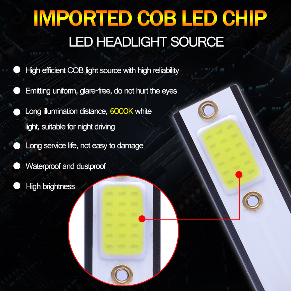 2x Mini H1 COB LED Headlight Bulb High Low Beams White Lamp 6000K 260000LM 1200W