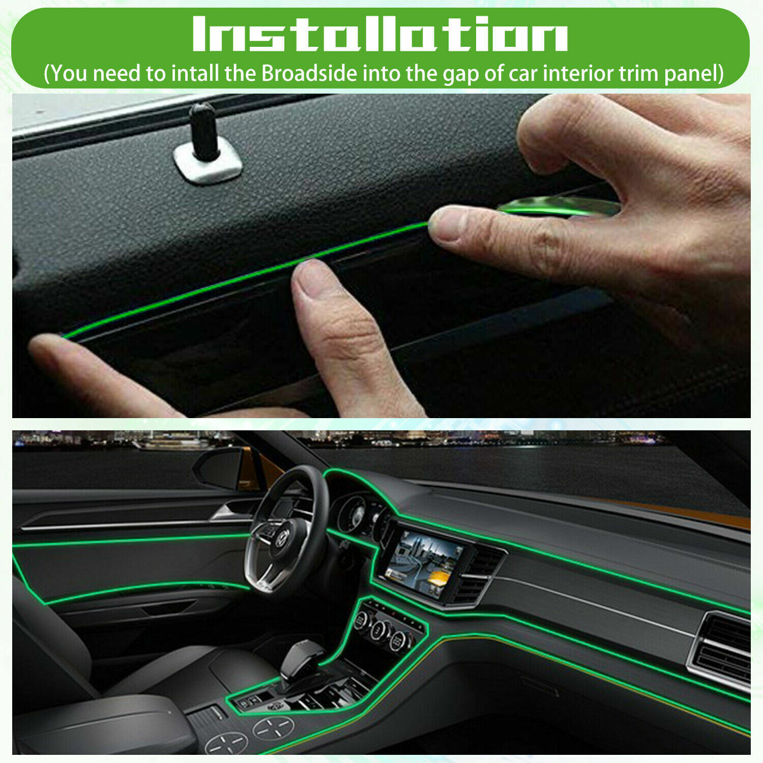 9.8FT Auto Car Interior Atmosphere Wire Strip Light LED Decor Lamp Accessories