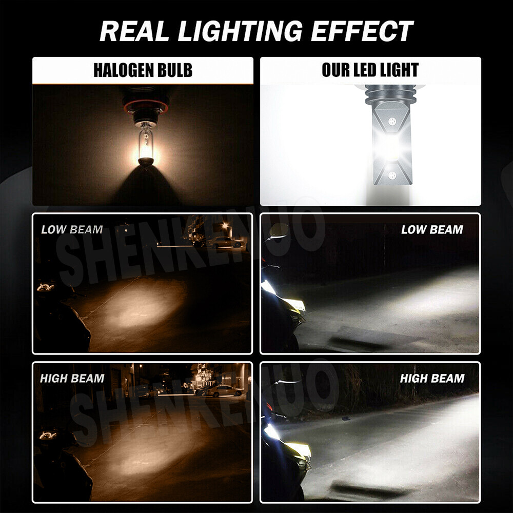H7 6000K Super Bright 3570 CSP LED Headlight Bulbs Kit High Low Beam Fog Light