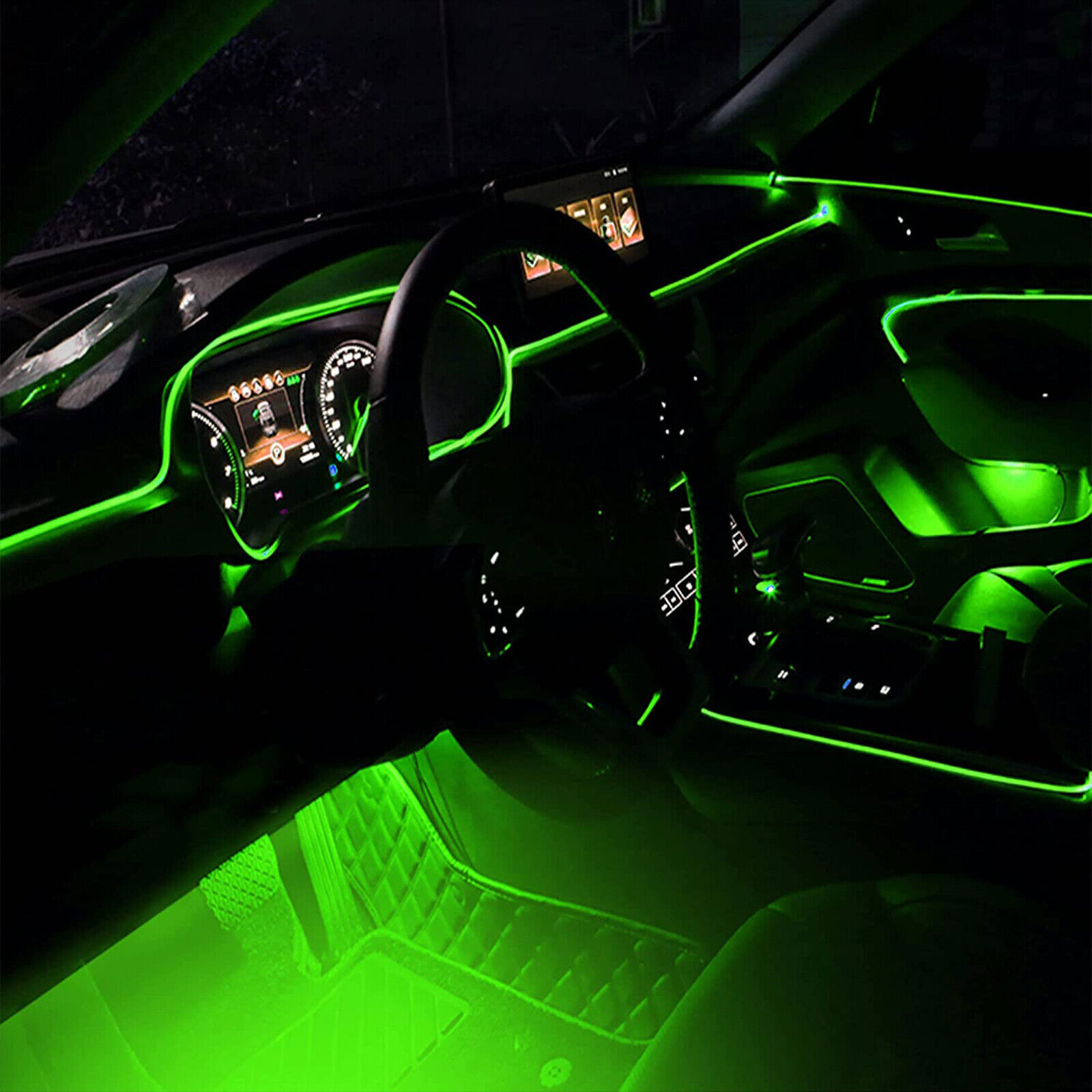 RGB 8 in 1 Interior Car LED Strip Lights Car Neon Accent Lighting Kit