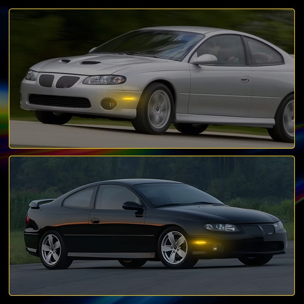 2 Front Left Right Smoke LED Amber Side Marker Lights For 2004-2006 Pontiac GTO