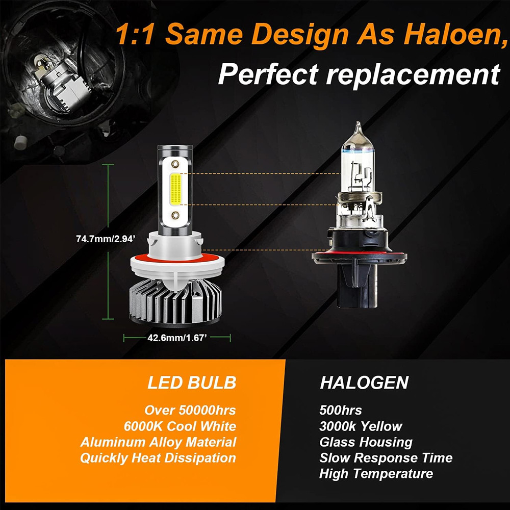 For 2004-2014 Ford F150 6000K LED Headlight Hi/Lo +Fog Light 4 Bulbs Combo kit