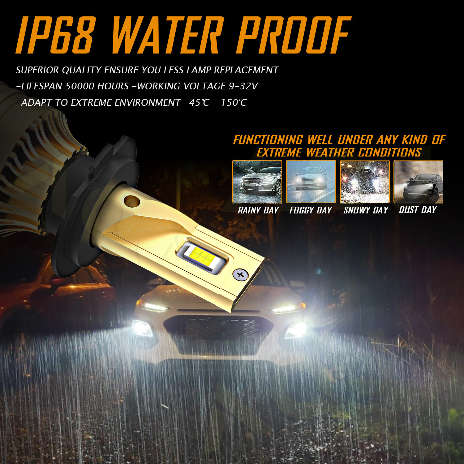 For Smart Fortwo 2008-2015 Pair H7 LED WHITE Headlight High Low Beam Bulbs