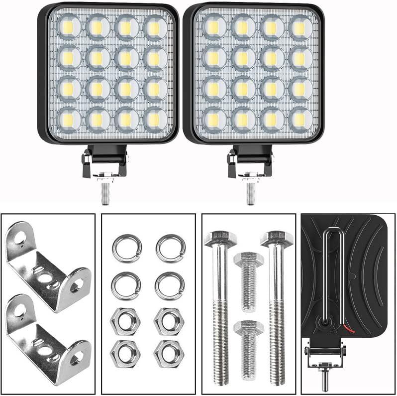 2PCS 48W LED Work Light Truck OffRoad Tractor Flood Lights 12V Square Light