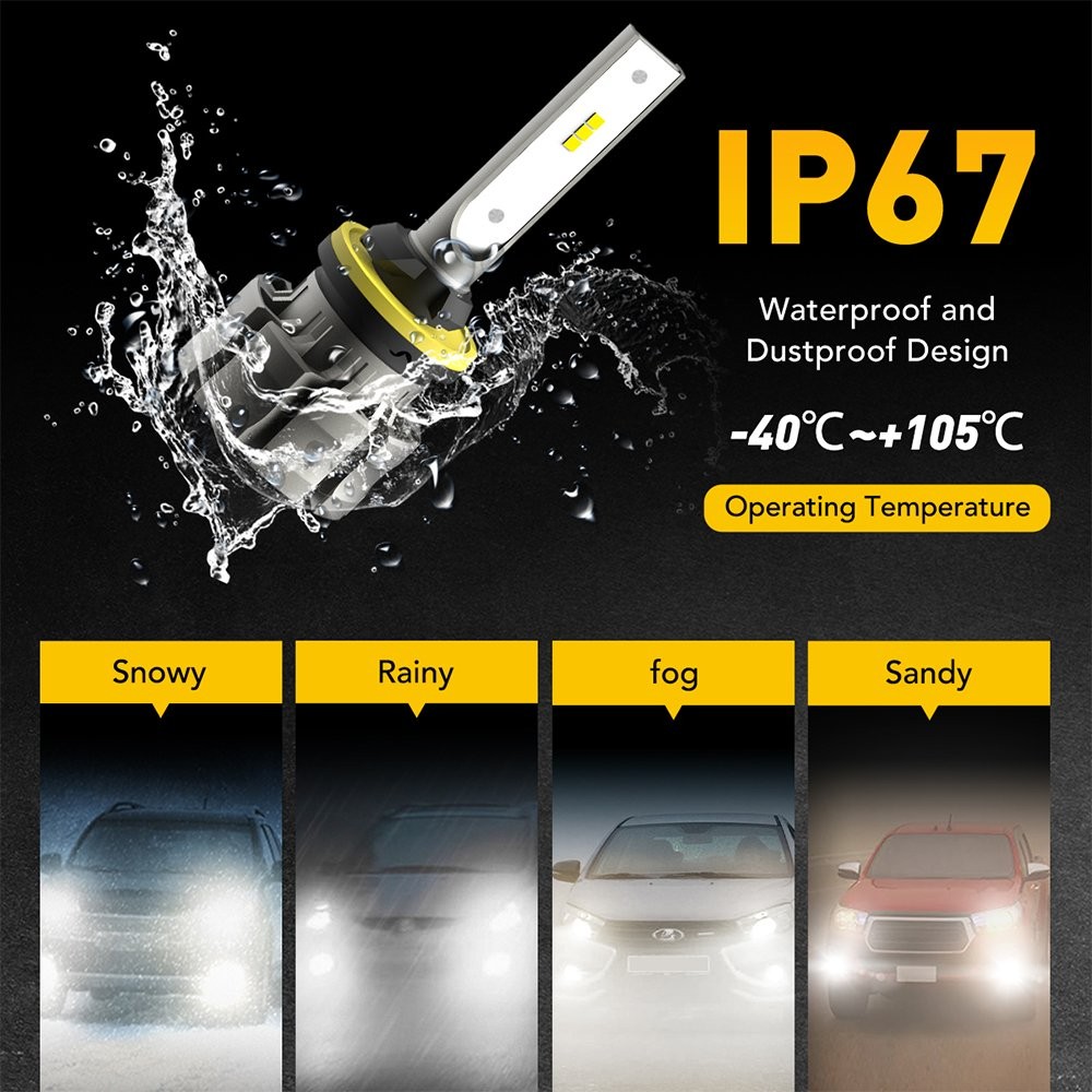 AUXITO B3F 880 LED Fog Light Lamp Driving Bulbs 6000K 5630SMD2-10x