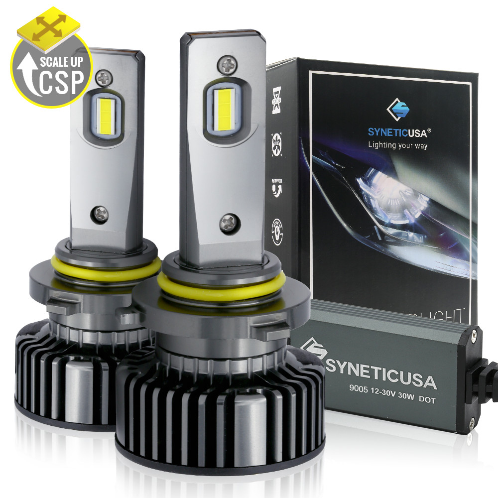 New Syneticusa 9005 HB3 CSP LED Headlight Bulbs 6000K White Light Kit High Beam