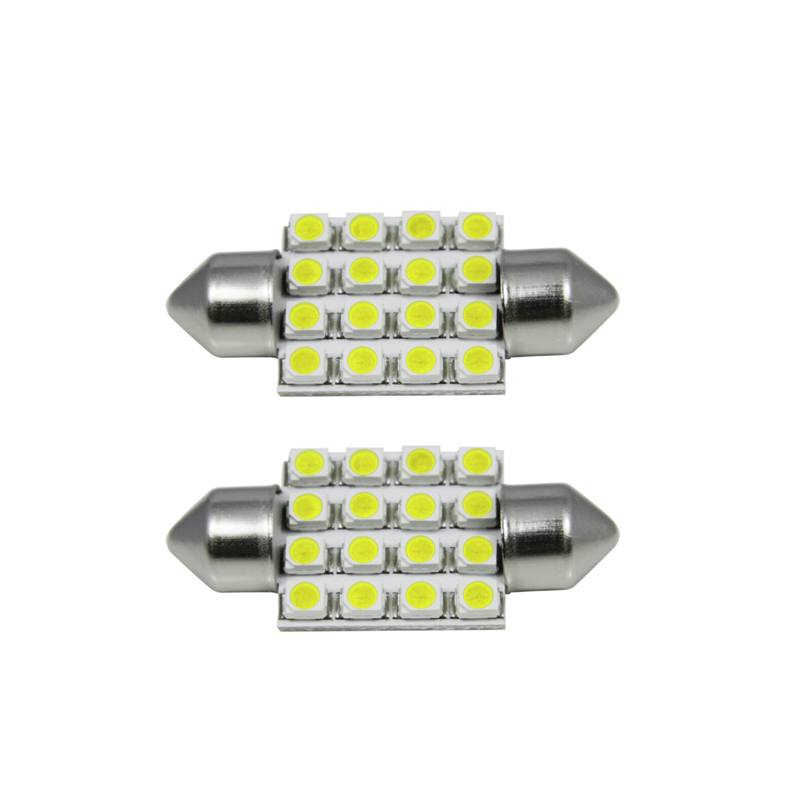 16-SMD 6418 C5W 36MM Festoon LED License Plate Tag Light Bulbs 6000K Xenon White