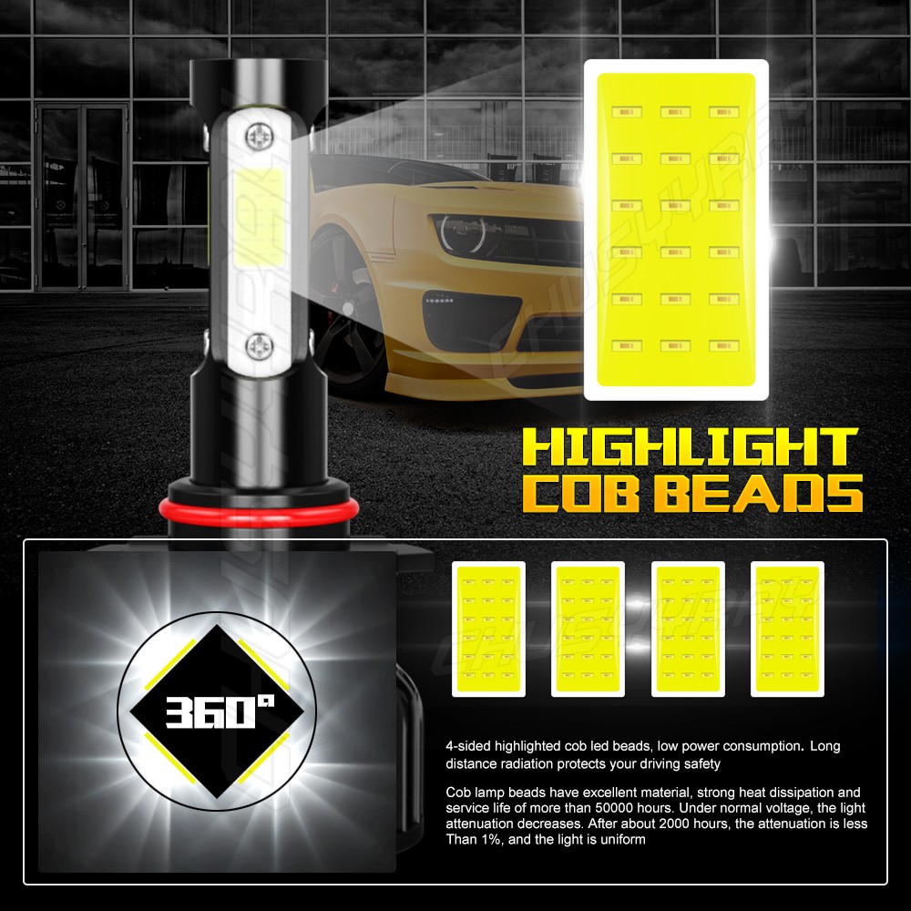 For GMC Sierra 1500 2500 2014 2015 LED Headlight + Fog Light Bulbs A++