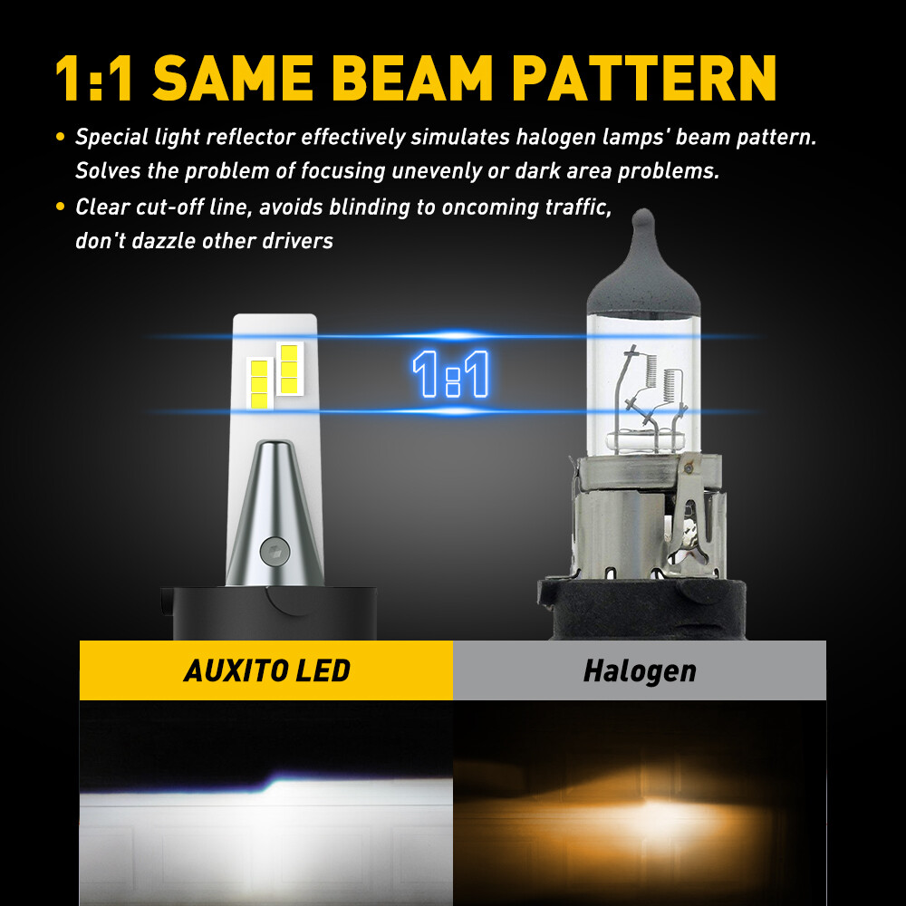 AUXITO H13/9008 LED Fog Light Bulbs, Super Bright Dual Beam LED Fog Bulbs 2/4x
