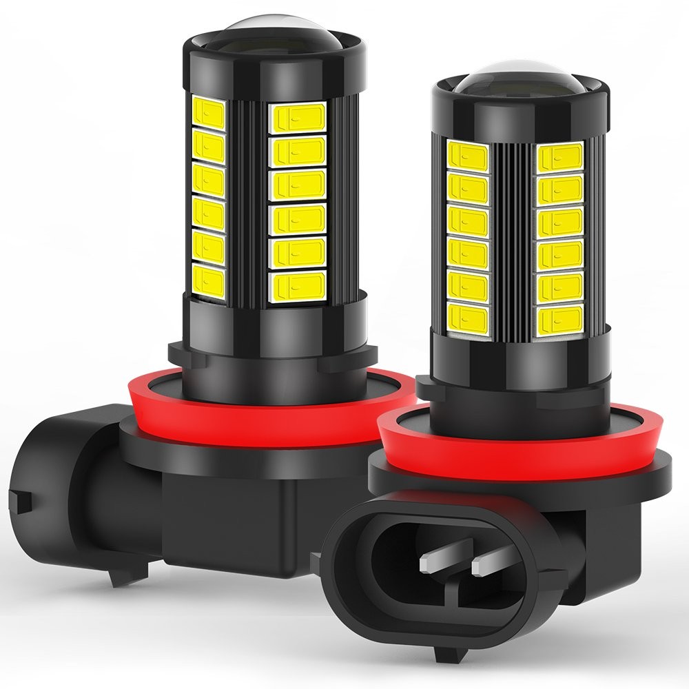 2x Auxito H16 H8 H11 LED Fog Light Bulb 6000K 33W Super Bright 5630smd HD 2000LM