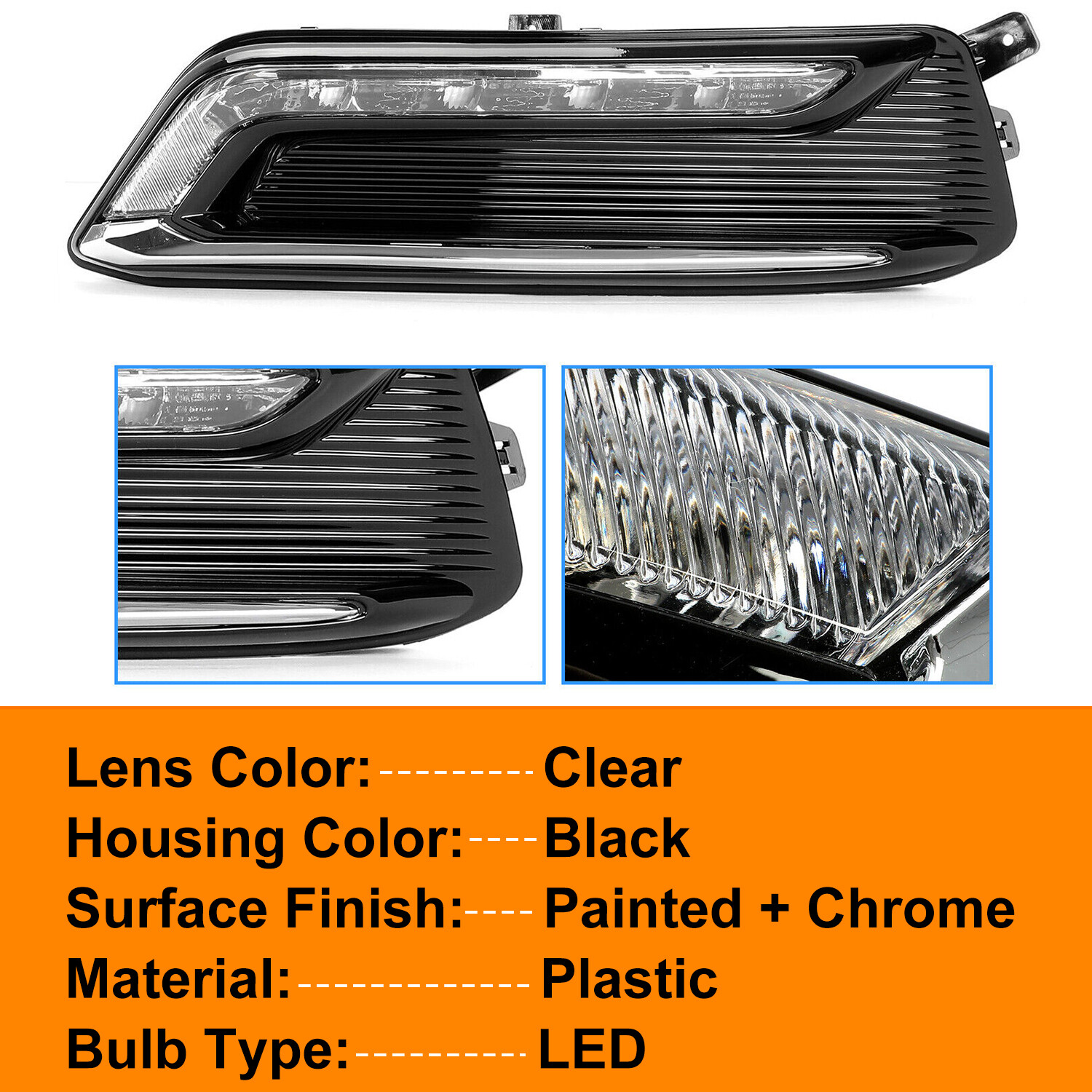 Fits Chevrolet Impala 2014-2020 LED DRL Fog Lights Lamps Wiring Kit Switch Set