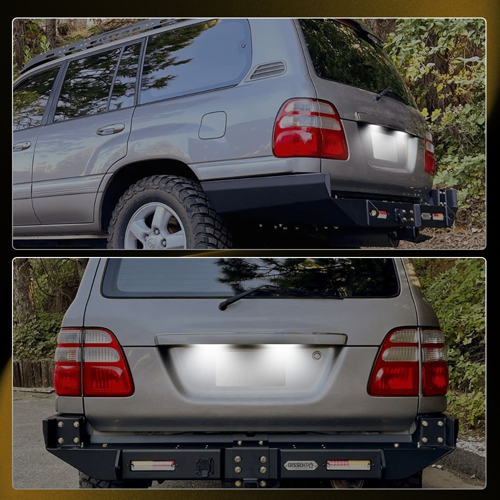 For Lexus LX470 1998-2007 Rear License Plate Lights Clear White Tail Tag Light