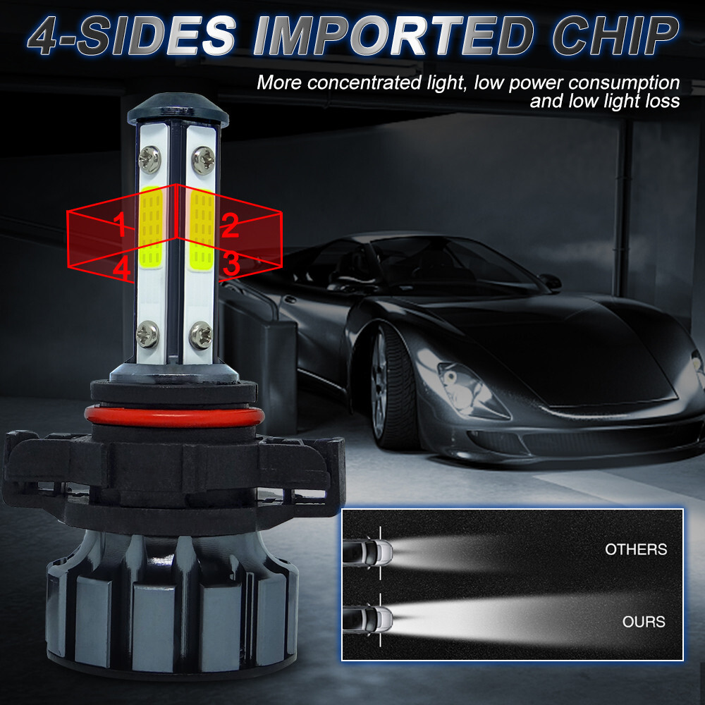 2pcs 5202 LED Headlight Bulbs 6000K Super Bright Pure White Fog Light Bulb Kit