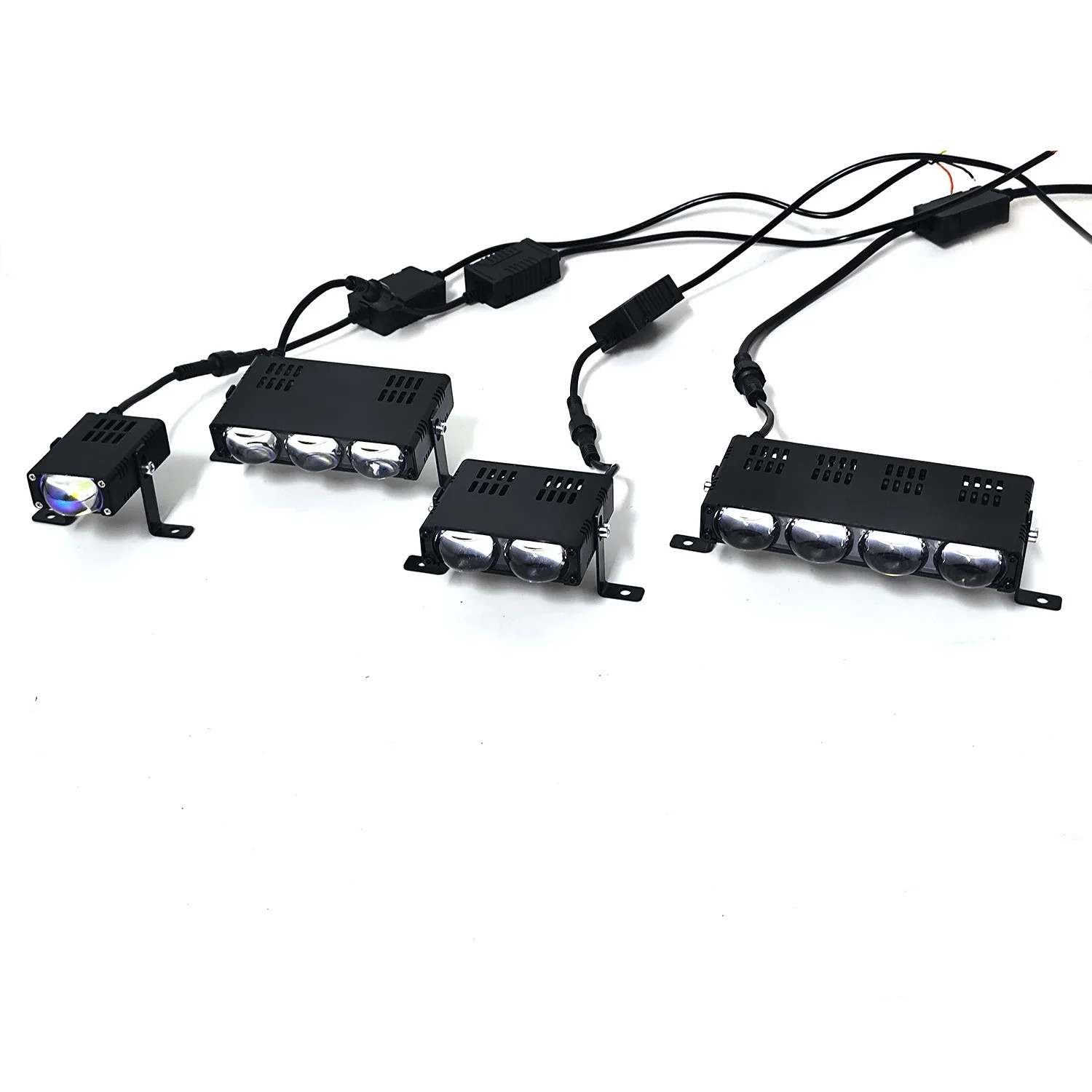 Pair White/Yellow Dual Color 120W Mini LED Projector Lens Driving Fog Lights