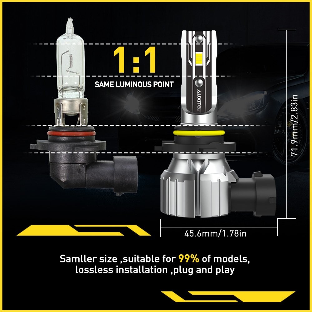 AUXITO E2 9006 LED Headlight Bulb Conversion Low Kit Beam Super White Bright 2X