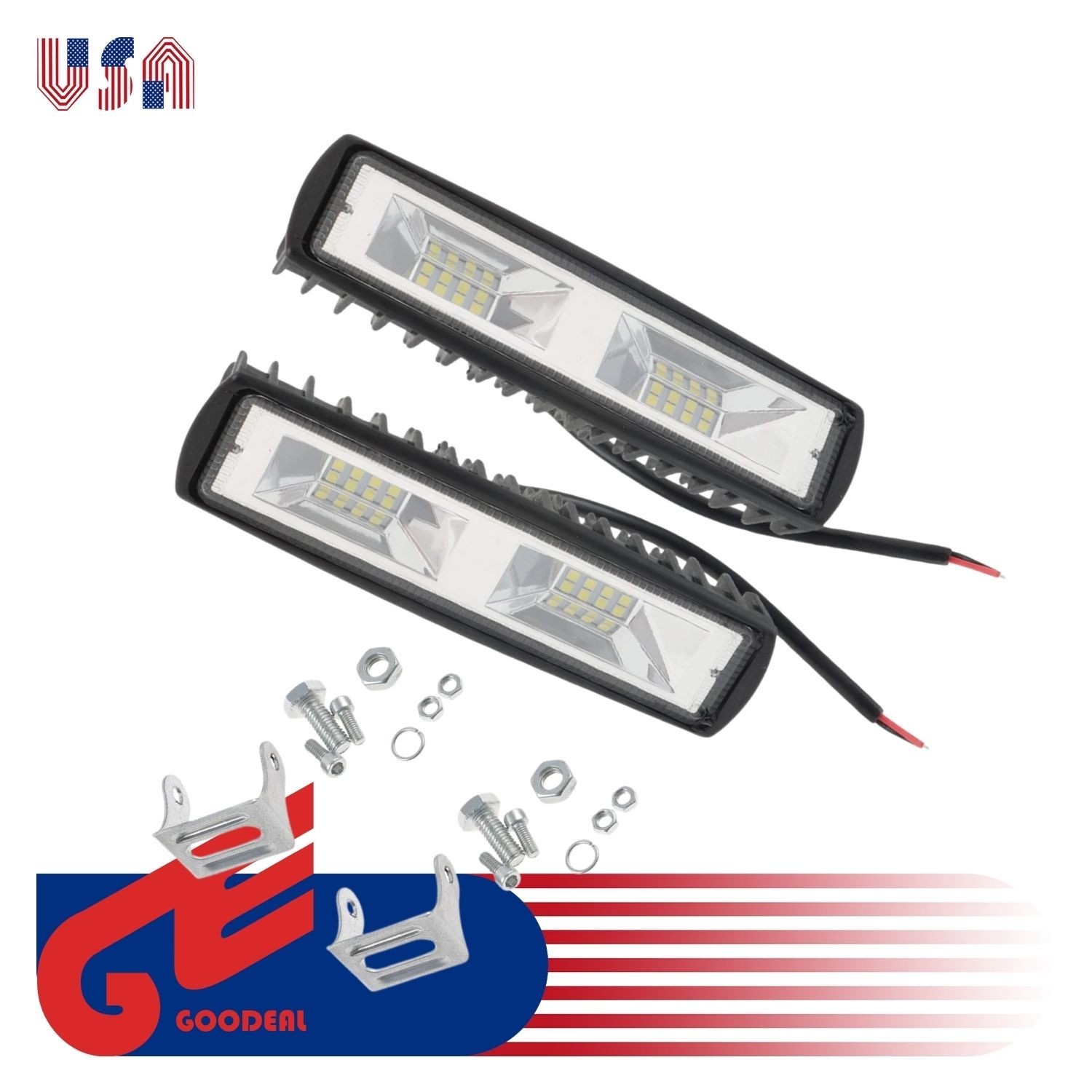 2 Pcs LED Work Lights 48W 12V for Land Rover Range Rover Evoque Jeep Wrangler